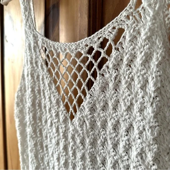 Handmade Crochet Mermaid Midi Maxi Dress Beach Cover Fishtail Hem - Size S/M - Picture 2 of 11